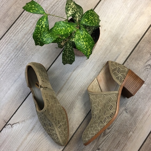 1. State Shoes - 1. State Iddah Leather Laser Cut Ankle Booties